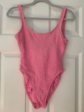 Backflips Pink Crocheted One-Piece Swimsuit